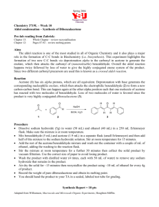 Chemistry 3719L – Week 10 Aldol condensation – Synthesis of