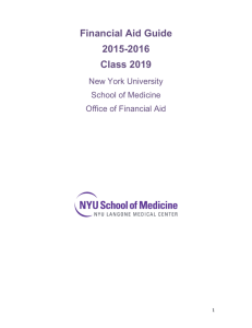 Financial Aid Guide 2015-2016 Class 2019