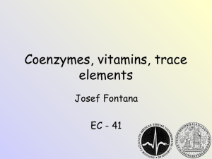 Coenzymes, vitamins, trace elements
