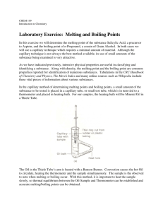 Laboratory Exercise: Melting and Boiling Points