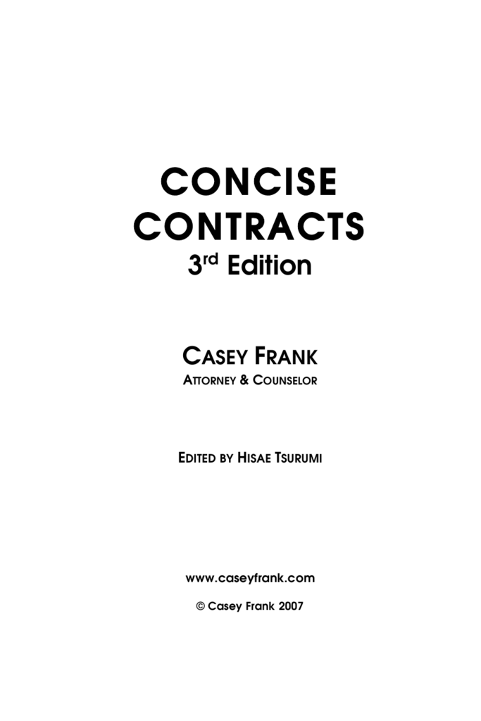 First Contract by Frank Westworth First Contract by Frank Westworth