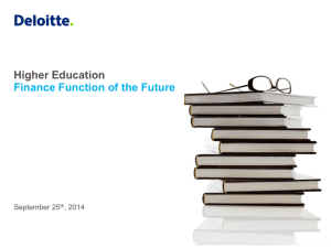 Deloitte: Higher Education - Finance Function of the Future