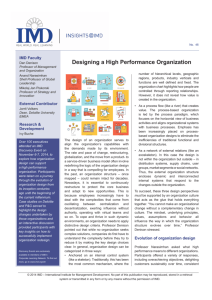 Designing a High Performance Organization