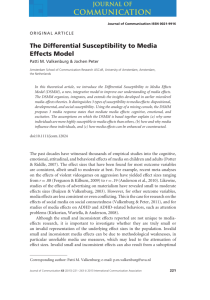 The Differential Susceptibility to Media Effects Model