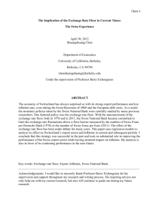 Chen 1 The Implication of the Exchange Rate Floor in Current Times