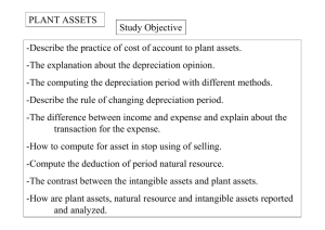 Plant asset, Fixed asset and Depreciation