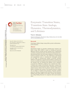 Enzymatic Transition States, Transition-State Analogs
