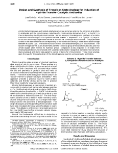 Design and Synthesis of Transition State Analogs for Induction of