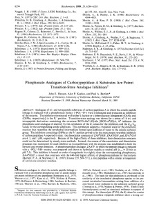 Phosphonate Analogues of Carboxypeptidase A Substrates Are