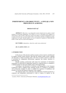 independence and objectivity - a sine qua non principle in auditing