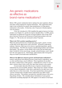 8 Are generic medications as effective as brand