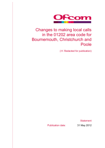 Changes to making local calls in the 01202 area code for