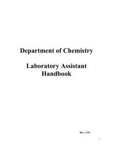 Department of Chemistry Laboratory Assistant Handbook