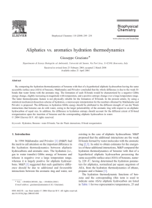 Aliphatics vs. aromatics hydration thermodynamics