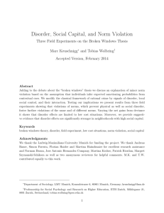 Disorder, Social Capital, and Norm Violation