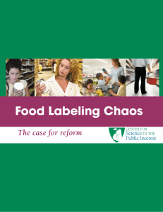 Food Labeling Chaos - Center for Science in the Public Interest