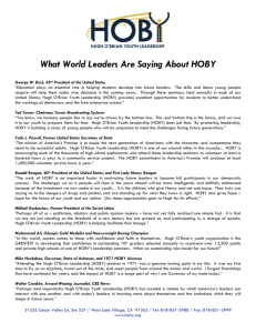 What World Leaders Are Saying About HOBY