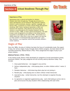 Section 4 School Readiness Through Play Stages of Play
