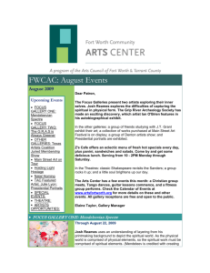 FWCAC: August Events - Fort Worth Community Arts Center