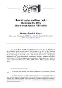 Class Struggles and Geography: Revisiting the 1886 Haymarket