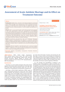 Assessment of Acute Antidote Shortage and its Effect on Treatment