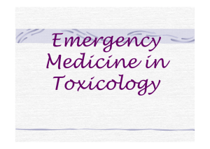 Emergency in toxicology