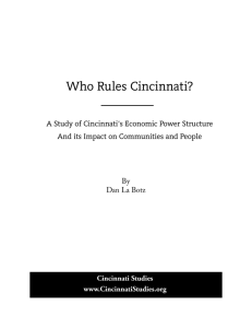 Who Rules Cincinnati? - University of Cincinnati