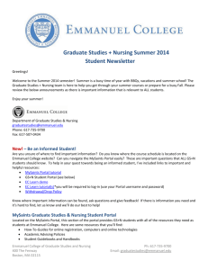 Graduate Studies + Nursing Summer 2014 Student Newsletter
