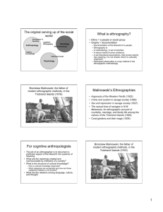 What is ethnography? - UCSD Distributed Cognition and Human