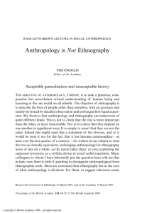 Anthropology is Not Ethnography