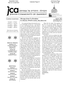 January 2013 - Jewish Community of Amherst