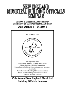OCTOBER 7 - 9, 2013 47th Annual New England Municipal Building