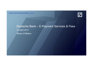 Deutsche Bank – E-Payment Services & Fees