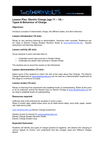 Lesson Plan: Electric Charge (age 11 – 14