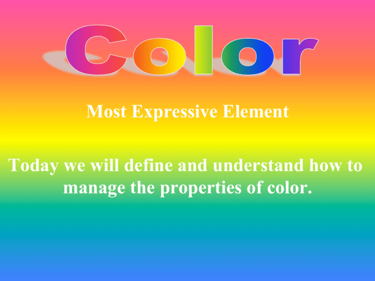 COLOR THEORY SLIDES pdf - Images from Timpanogos