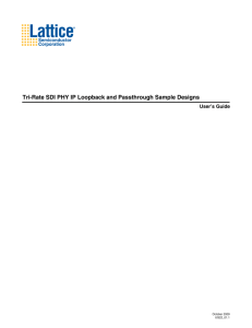 Tri-Rate SDI PHY IP Loopback and Passthrough Sample Designs