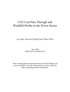 CO2 Cost Pass Through and Windfall Profits in the Power Sector