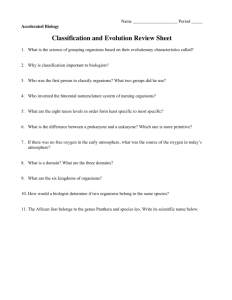 Classification and Evolution Review Sheet