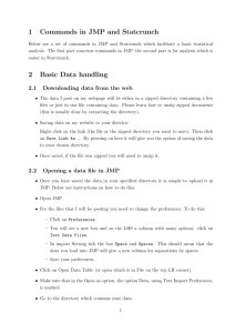 1 Commands in JMP and Statcrunch 2 Basic Data handling