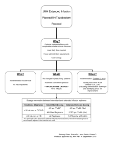JMH Extended Infusion Piperacillin/Tazobactam Protocol