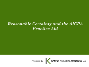 Reasonable Certainty and the AICPA Practice Aid