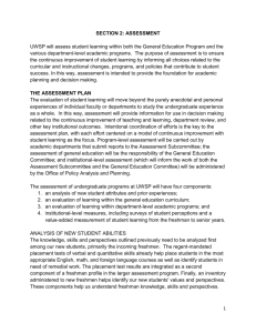 1 SECTION 2: ASSESSMENT UWSP will assess student learning