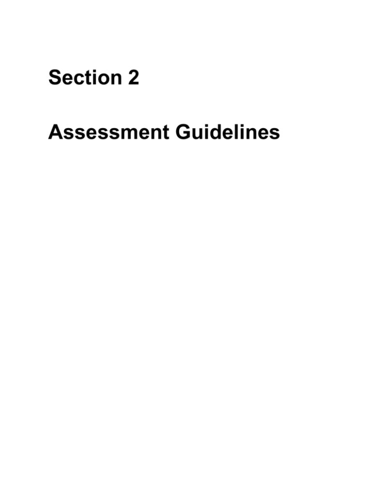 Section 2 Assessment Guidelines