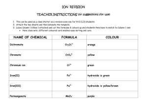 name of chemical formula colour