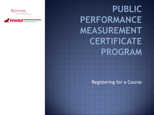 Registering for a Course - Public Performance Measurement