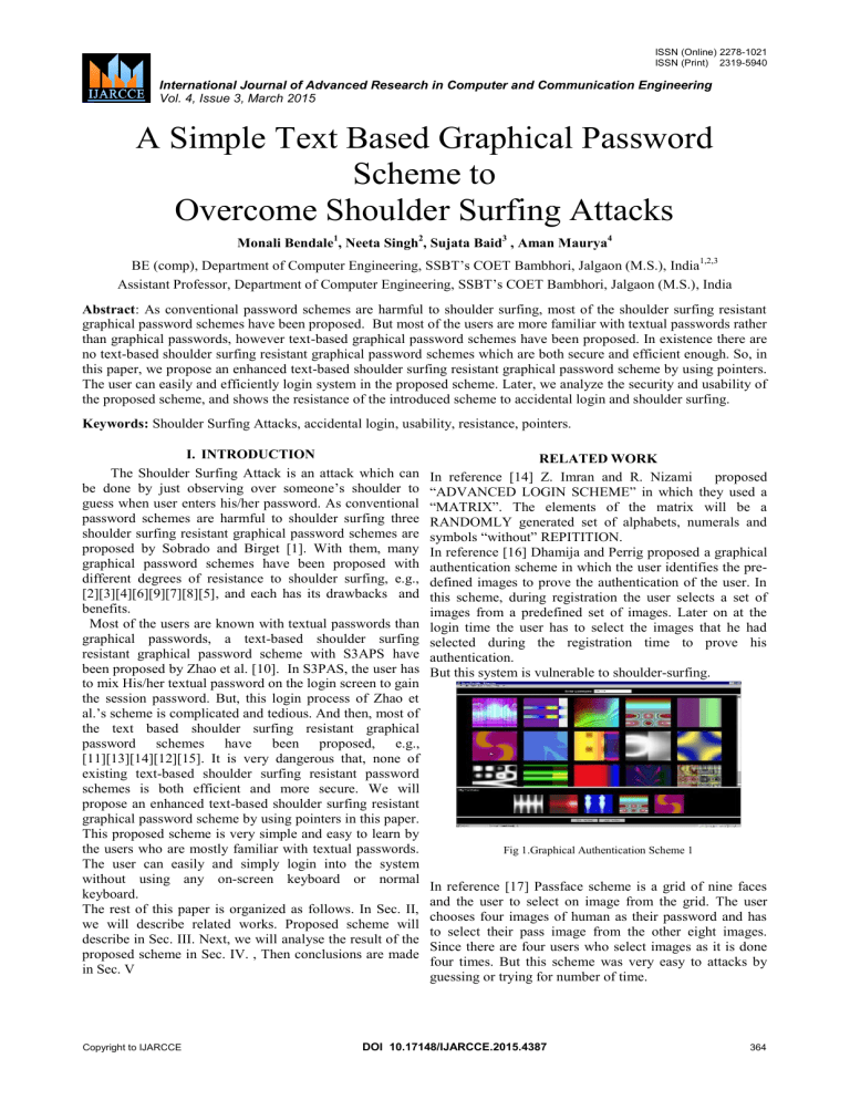 A Simple Text Based Graphical Password Scheme To 