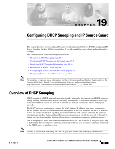19 Configuring DHCP Snooping and IP Source Guard