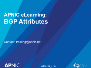 BGP Attributes - APNIC Training