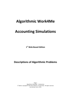 Algorithmic Work4Me Accounting Simulations