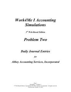 Work4Me I Accounting Simulations Problem Two